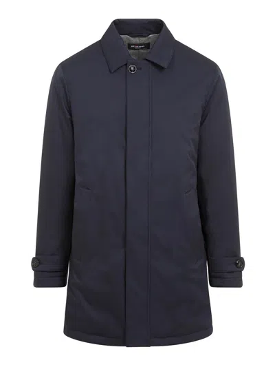 Kiton Single-breasted Coat In Blue