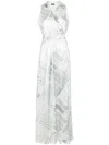 Kiton Abstract-print Maxi Dress In Grey