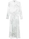 Kiton Abstract-print Maxi Dress In Grey