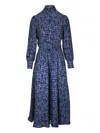 Kiton Abstract-print Midi Dress In Blue