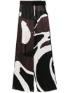 Shop Kiton Abstract-print Trousers In 褐色