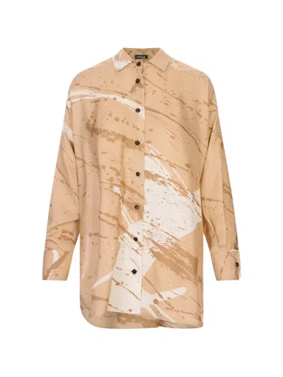 Kiton Abstract-print Oversized Shirt In Neutral