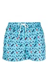 KITON ALL-OVER LOGO PRINTED SWIM SHORTS