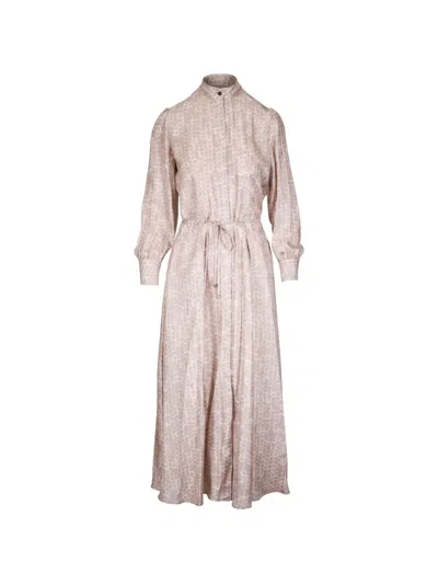Kiton All-over-pattern Drawstring-waist Dress In Neutral