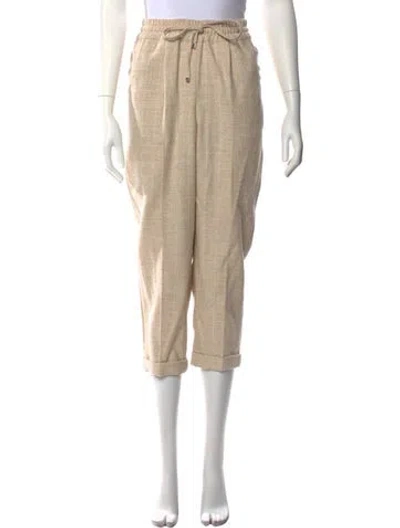 Pre-owned Kiton Alpaca Skinny Leg Pants In Neutral