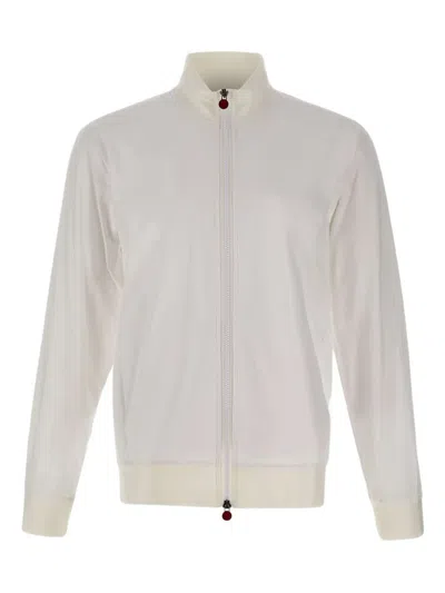 Kiton B-one Stand-up Collar Zipped Sweatshirt In White