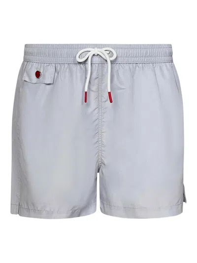 Kiton Grey Lightweight Polyester Short Swim Trunks