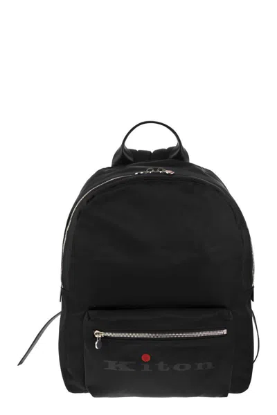Kiton Backpack With Logo In Black