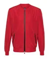 Kiton Zipper Baseball Collar Bomber Jacket In Red