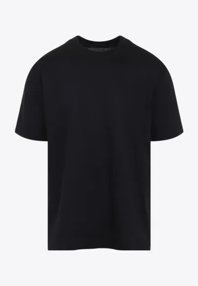 Kiton Short Sleeve Crew Neck T-shirt Design In Black