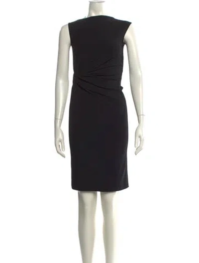 Pre-owned Kiton Bateau Neckline Knee-length Dress In Black