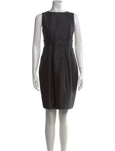Pre-owned Kiton Bateau Neckline Knee-length Dress In Black