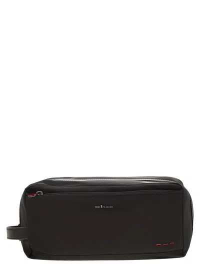 Kiton Beauty Case In Nylon In Black