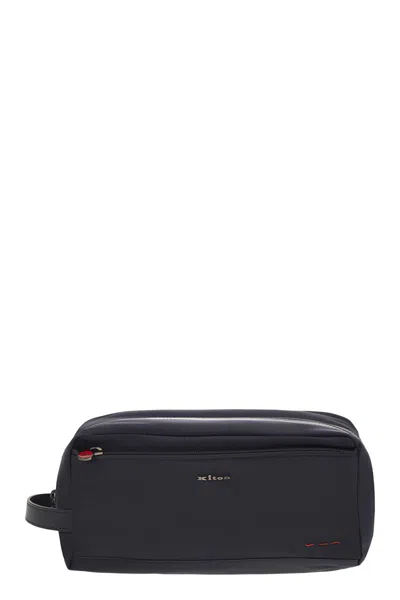 Kiton Beauty Case With Logo And Lettering In Black