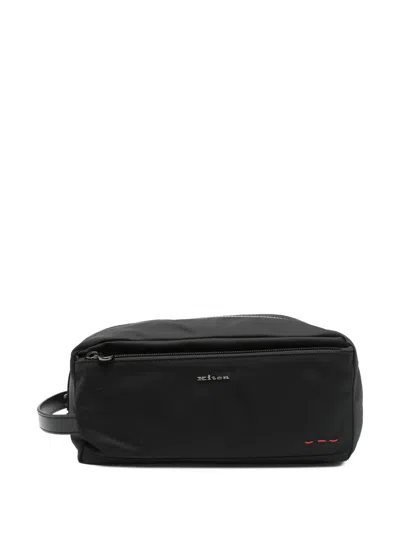 KITON BEAUTY CASE WITH LOGO AND LETTERING