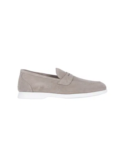 Kiton Suede Loafers In Beige