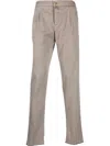 Kiton Trousers Featuring Front Pleats And Belt Loops In Gray