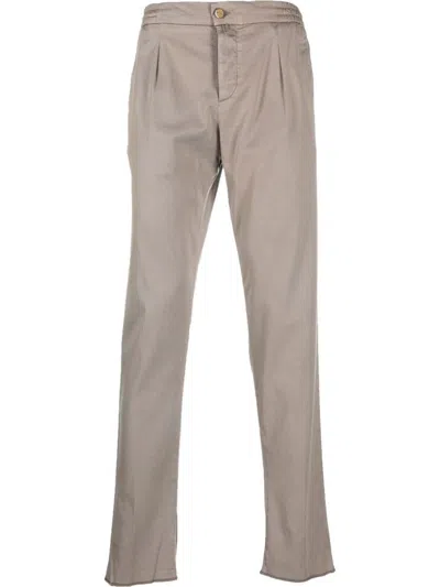 KITON KITON BEIGE TAILORED TROUSERS WITH PLEAT FRONT