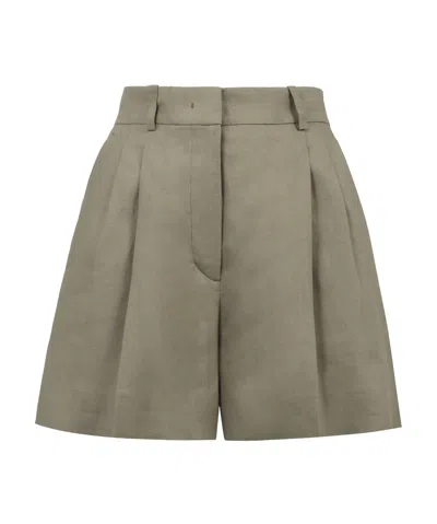 KITON KITON PLEATED LINEN SHORTS