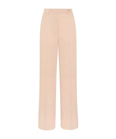 Kiton Satin Trousers Wide Leg Pockets In Pink