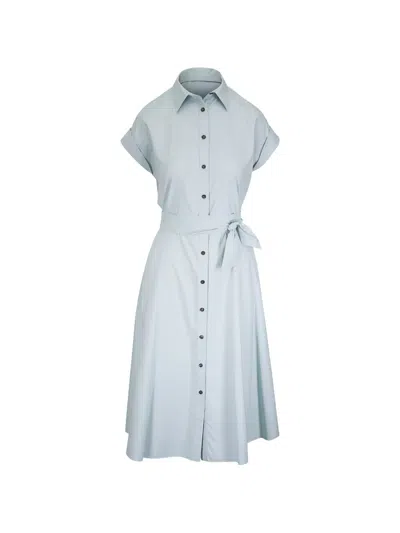 Kiton Belted Button-down Midi Dress In Green