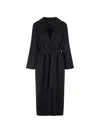 Kiton Belted Cashmere Single-breasted Coat In Black
