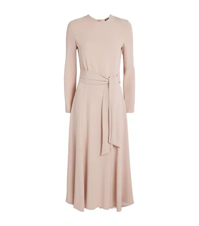 Kiton Belted Midi Dress In Rose Gold
