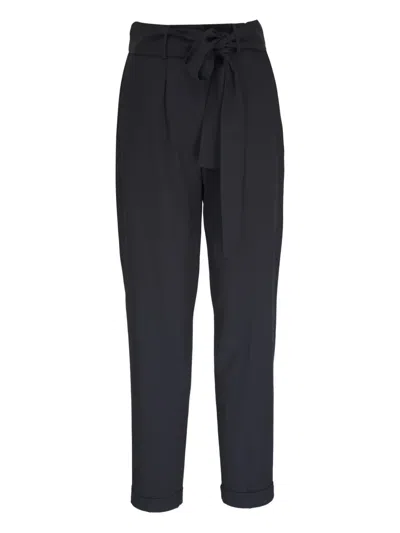 Kiton Belted Pleated Trousers In Black