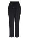 Kiton Belted Wool Trousers In Black