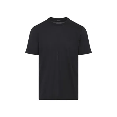 Kiton Short Sleeve Crew Neck T-shirt Design In Black