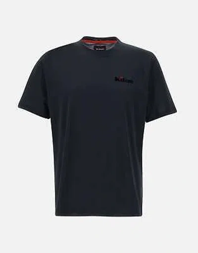 Pre-owned Kiton Black Cotton T-shirt With Logo Profile 100% Original