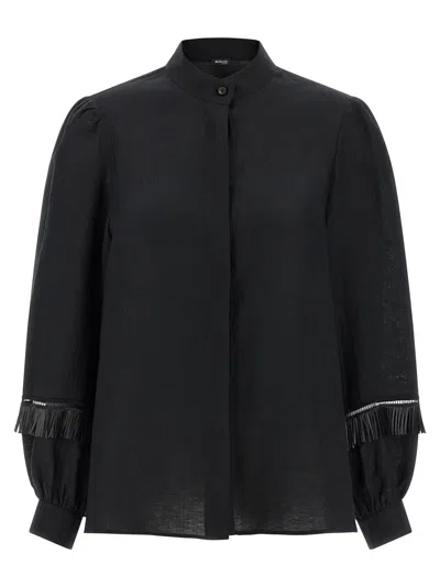 Kiton Black Linen Women's Blouse