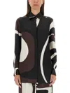 Kiton Abstract Pattern Silk Shirt In Multi
