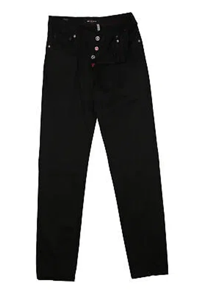 Pre-owned Kiton Black Solid Cotton Blend Pants - Slim - (kt12242)
