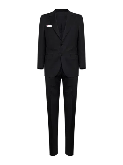 Kiton Black Virgin Wool Single-breasted Suit