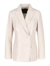 Kiton Double-breasted Jacket With Notch Lapels And Back Vent In White