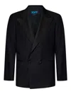 Kiton Peak-lapel Geometric-pattern Blazer In Black