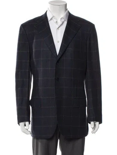 Pre-owned Kiton Blazer Jacket In Blue