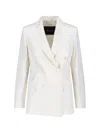 Kiton Double-breasted Blazer With Front Pockets And Back Vent In White