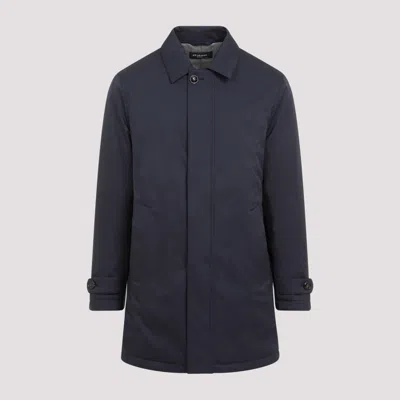 Kiton Single-breasted Coat In Blue