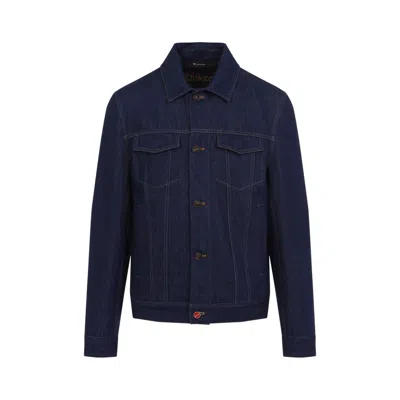 Kiton Essential Denim Jacket In Blue