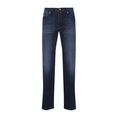 Kiton Tailored Blue Trousers In Cotton Blend