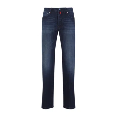 Kiton Tailored Blue Trousers In Cotton Blend