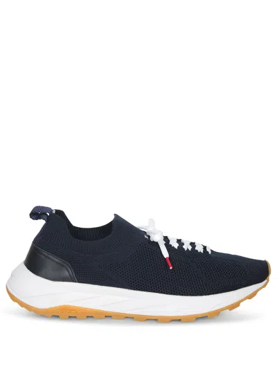 Kiton Blue Knit Vibram Sneakers