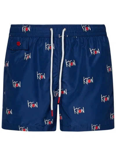 Kiton Blue Lightweight Polyester Swim Shorts