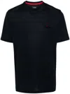 Kiton Flocked-logo Cotton T-shirt In Blue