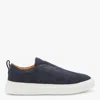 Kiton Casual Low Top Sneakers With Contrast Sole In Blue
