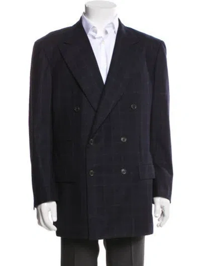 Pre-owned Kiton Blue Patterned Blazer