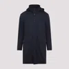 Kiton Polyester Coat With Standing Collar And Hidden Hood In Black