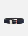 KITON KITON BLUE SUEDE BELT WITH SILVER BUCKLE